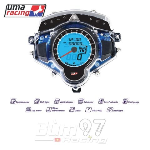  ĐỒNG HỒ ĐIỆN TỬ UMA ĐA CHỨC NĂNG CHO EXCITER 135/5S - DIGITAL SP METER 8 COLOUR LIGHT 