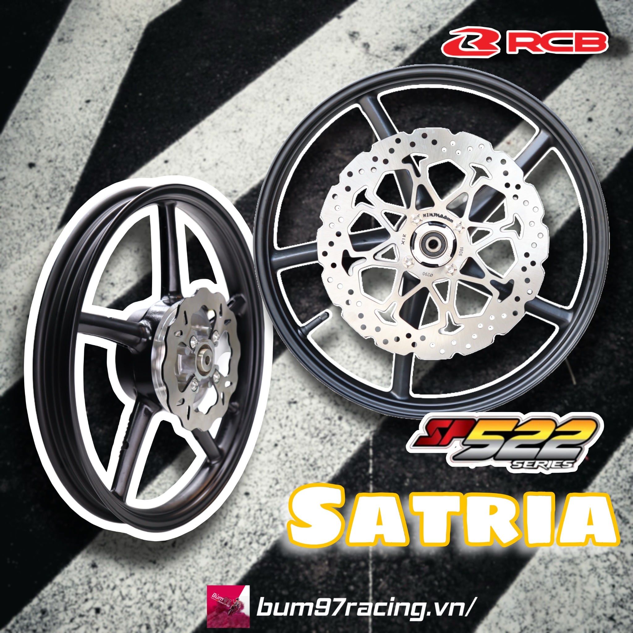 Set Mâm RCB SP522 1.4-1.6 Satria Đĩa X1R + Vỏ Camel [ Bản Đóng Cùi ]