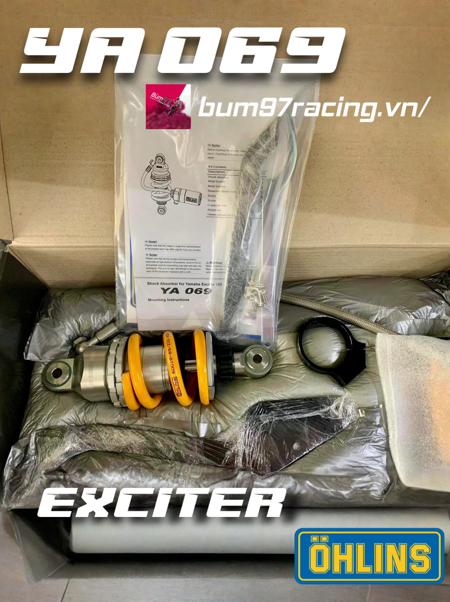 Phuộc Ohlins YA069 dành cho Exciter