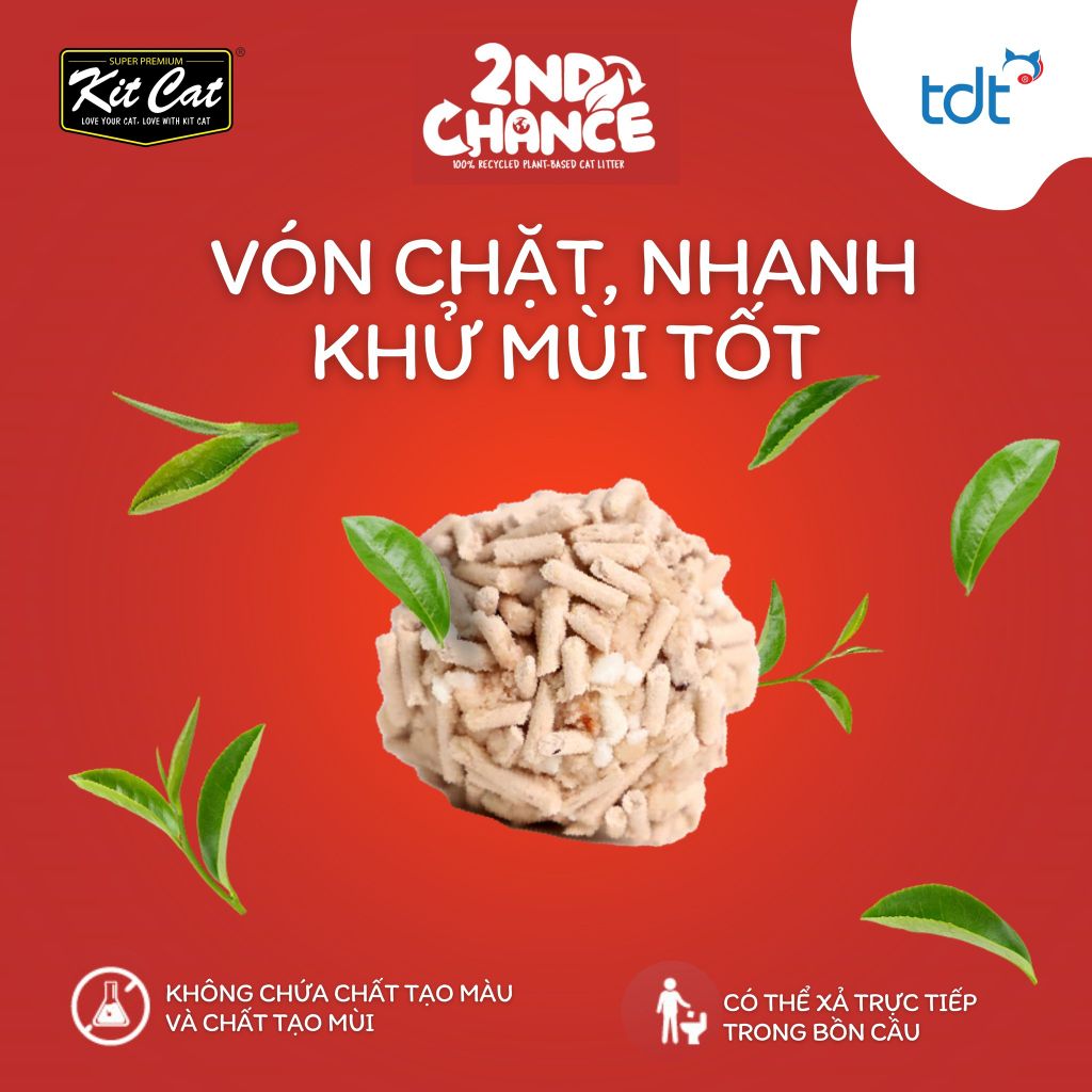 Cát đậu nành Kit Cat 2nd Chance - Cát vệ sinh cho mèo thế hệ mới