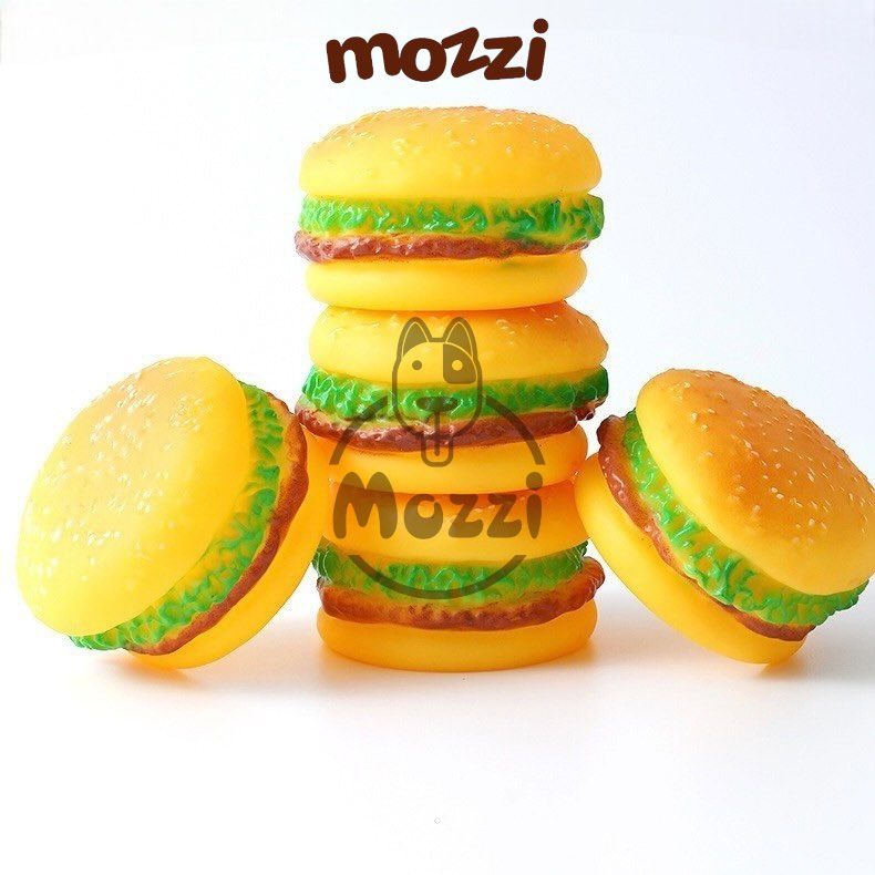 Đồ chơi âm thanh cao su mềm hình Bánh Hamburger và Gà