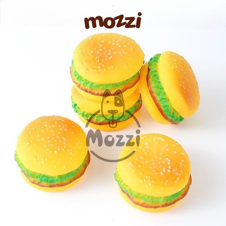 Đồ chơi âm thanh cao su mềm hình Bánh Hamburger và Gà