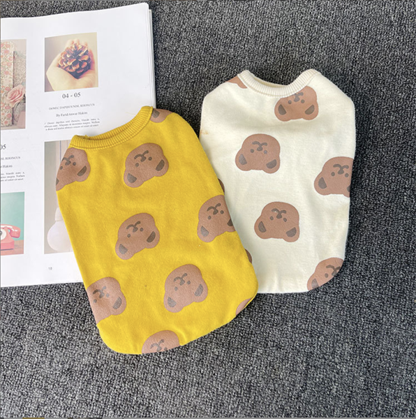 Áo cotton hình Gấu nâu lớn Hàn Quốc cho chó mèo