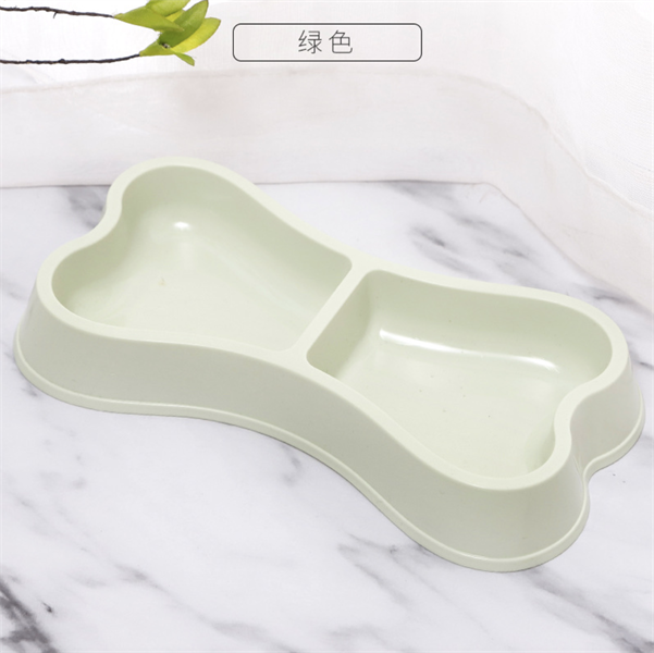 Chén ăn đôi đậu nành hình khúc xương cho chó mèo