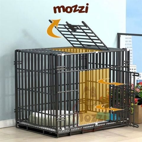  Chuồng sơn tĩnh điện loại 1 nan dày màu đen vân đá cho chó mèo 