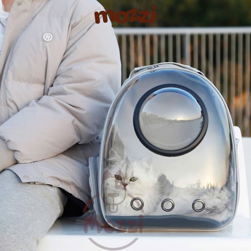Balo Túi đựng chó mèo Phi hành gia trong suốt có nắp kính 32x41cm - Ba lô