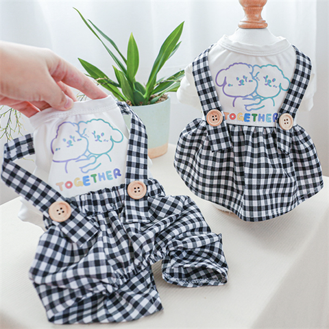 Bộ yếm 2 dây kẻ caro Together