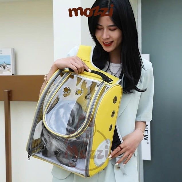 Balo Túi đựng chó mèo Trong suốt mặt kính dẻo 31x21x40cm - Ba lô