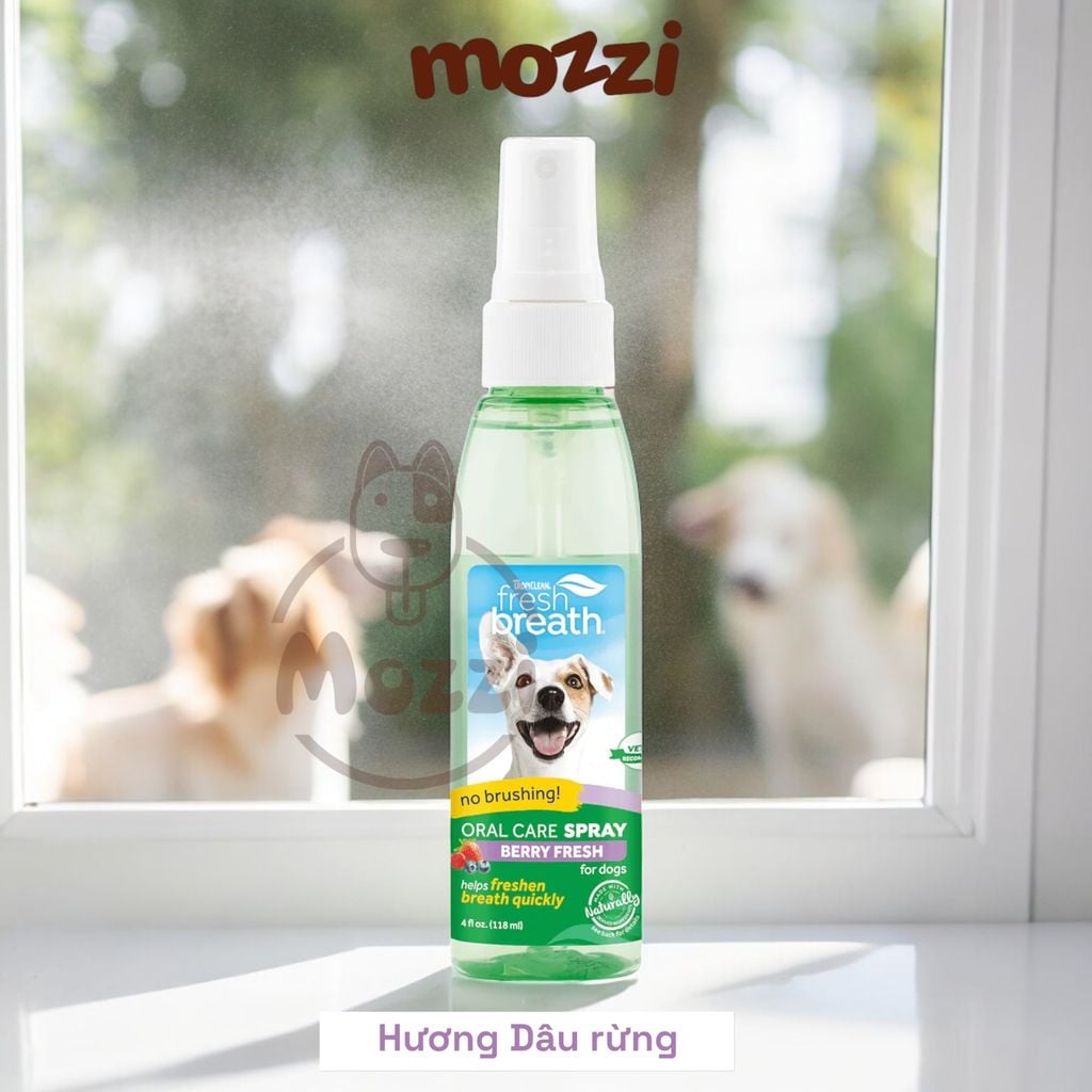 Xịt vệ sinh răng miệng Tropiclean Fresh Breath Spray Chai 118ml cho chó