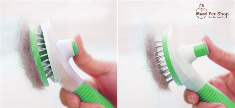 Lược chải lông chó mèo massage có nút bấm tự loại bỏ lông cao cấp