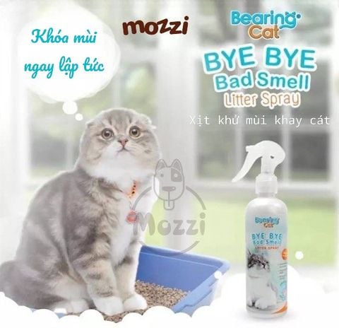  Xịt khử mùi cát vệ sinh Bearing Bye Bye cho mèo Chai 250ml 
