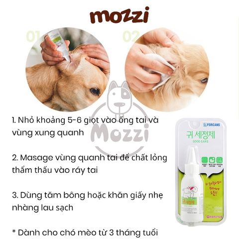  Dung dịch vệ sinh rửa tai Forcans Hàn Quốc Chai 80ml cho chó mèo 