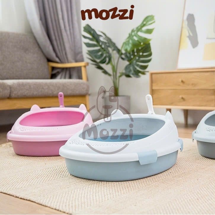 Khay cát vệ sinh cho mèo có bàn đạp chân nhám hình tai mèo