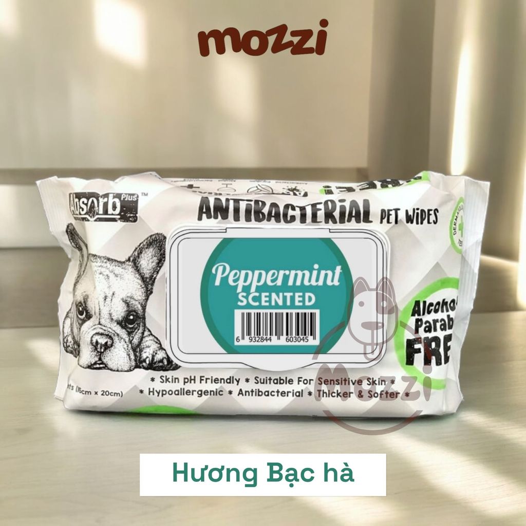Khăn ướt cho chó mèo Kháng khuẩn trắng Absorb Antibacterial Absolute