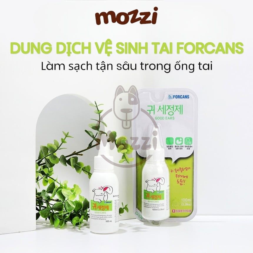 Dung dịch vệ sinh rửa tai Forcans Hàn Quốc Chai 80ml cho chó mèo