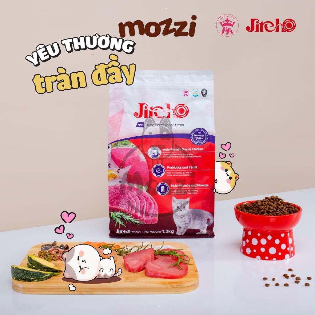 Thức ăn hạt cho mèo JirehO Hàn Quốc vị Thịt gà Cá ngừ [400g - 800g - 1.2kg - 7.2kg]
