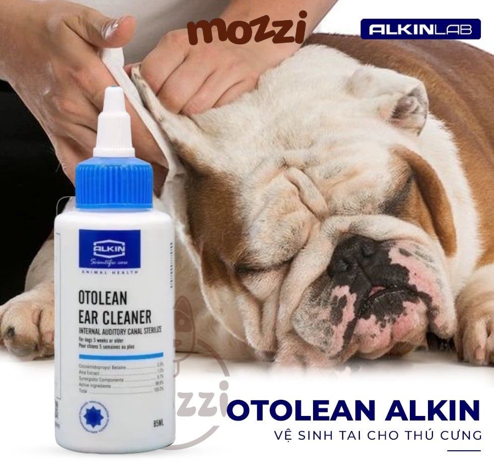 Dung dịch vệ sinh nhỏ tai Alkin Otolean cho chó mèo Chai 85ml