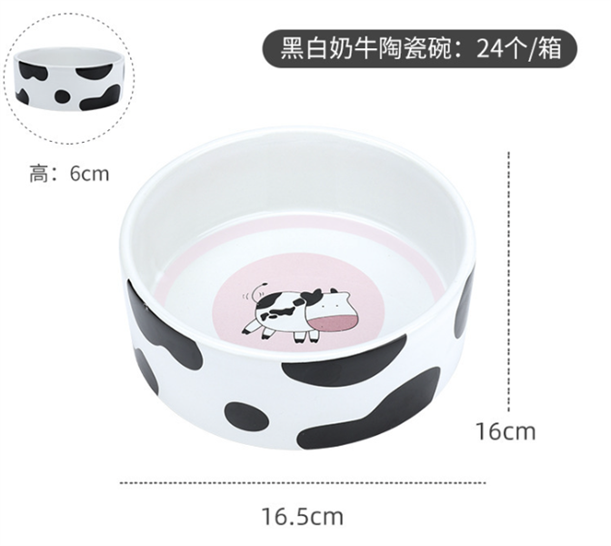 Elite chén sứ hình bò sữa cho chó mèo