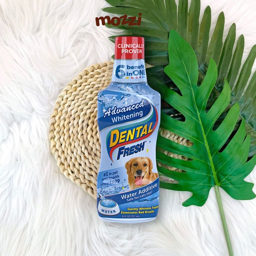 Dung dịch pha uống hết hôi miệng mảng bám trắng răng cho chó mèo Dental Fresh - Made in USA