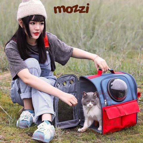  Balo Túi đựng chó mèo Phi hành gia vải vuông lớn 38x25x34cm - Ba lô 