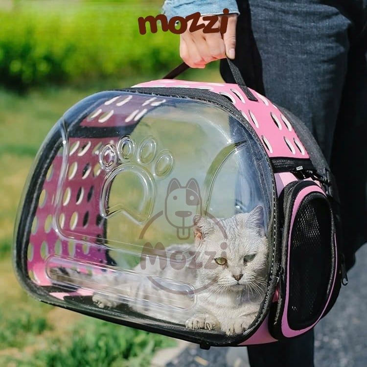 Balo Túi đựng chó mèo hình dấu chân trong suốt - Túi