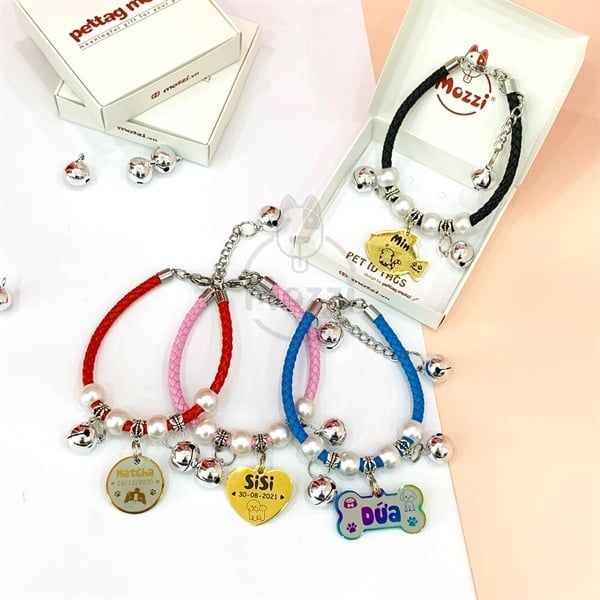 Vòng cổ hạt charm mix ngẫu nhiên dễ thương cho chó mèo