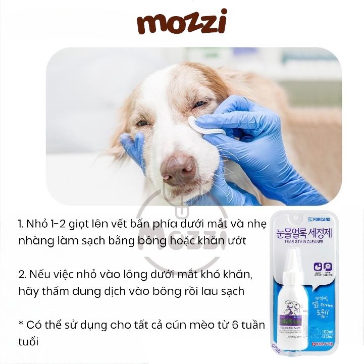 Dung dịch làm sạch mắt Forcans Hàn Quốc Chai 100ml cho chó mèo