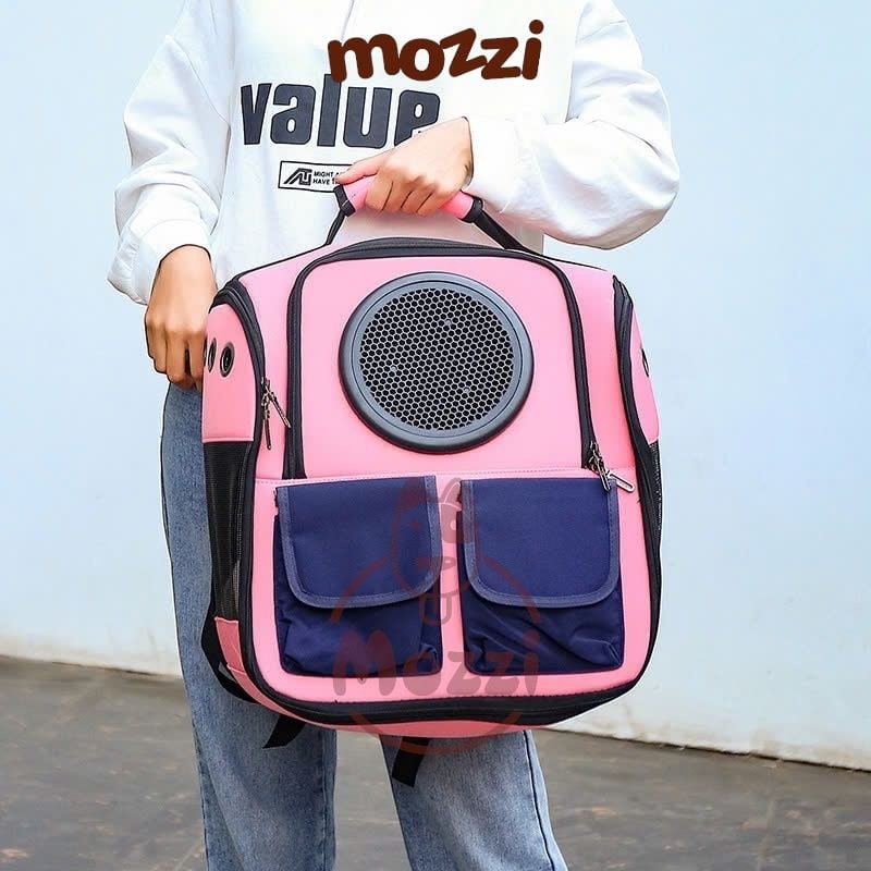 Balo Túi đựng chó mèo Phi hành gia vải vuông lớn 38x25x34cm - Ba lô