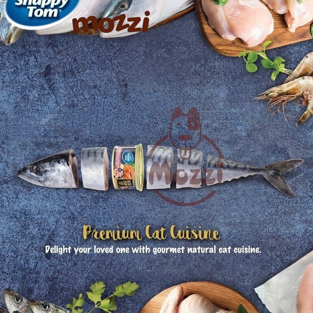 Pate cho mèo Snappy Tom lon 85gr Real Fish Real Meat