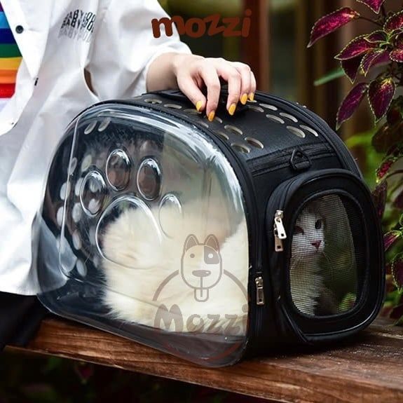 Balo Túi đựng chó mèo hình dấu chân trong suốt - Túi