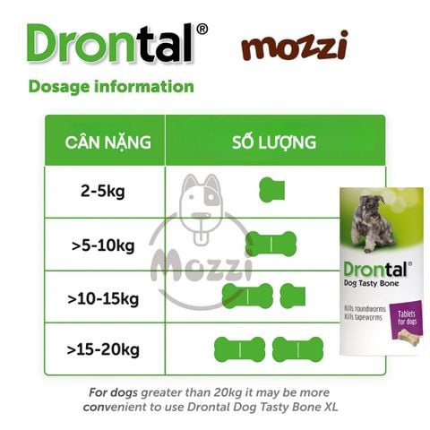  Viên nhai tẩy giun Drontal Tasty Bone Elanco cho chó 