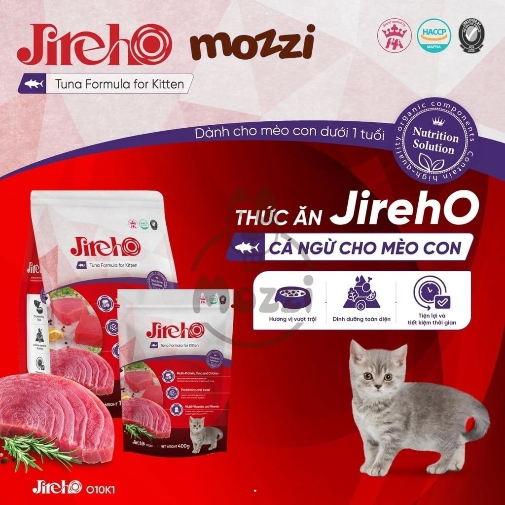 Thức ăn hạt cho mèo JirehO Hàn Quốc vị Thịt gà Cá ngừ [400g - 800g - 1.2kg - 7.2kg]