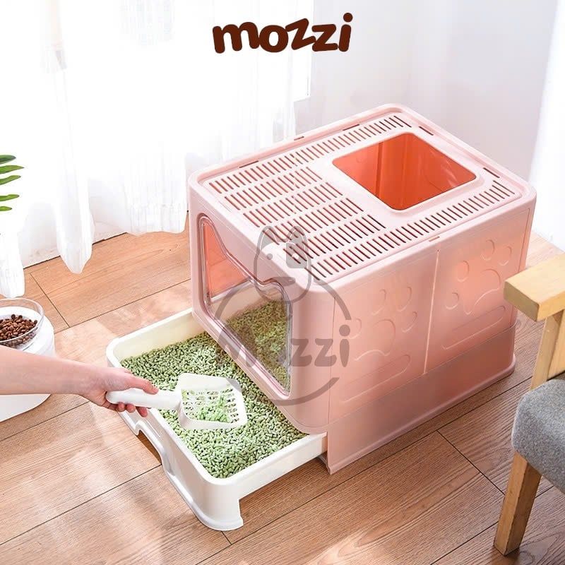Khay cát vệ sinh cho mèo Nhà khép kín lớn hình tai mèo dễ thương