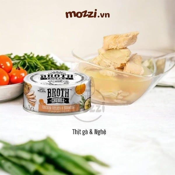 Pate cho chó mèo Broth Chunks Absolute Holistic Lon 80gr