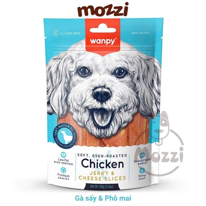 Snack cho chó Wanpy Thịt sấy thơm ngon từ thịt gà vịt cá hồi