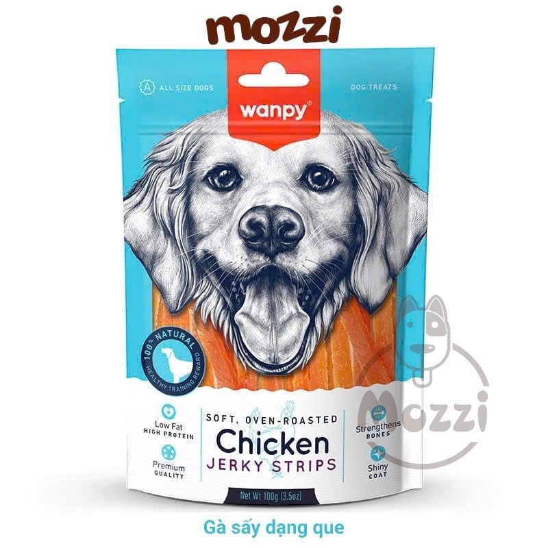 Snack cho chó Wanpy Thịt sấy thơm ngon từ thịt gà vịt cá hồi