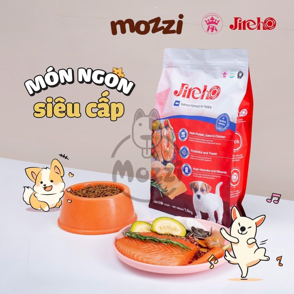 Thức ăn hạt cho chó JirehO Hàn Quốc vị Thịt Vịt Cá hồi [400g - 1.2kg - 1.5kg - 10kg]