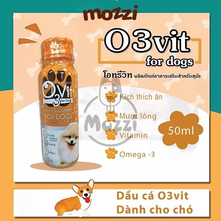 Dầu cá dưỡng da lông O3vit Fish Oil Chai 50ml cho chó mèo