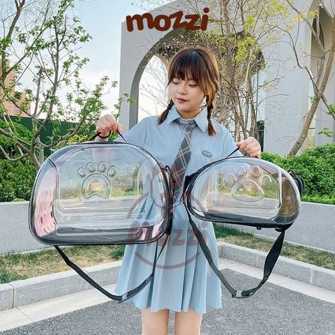  Balo Túi đựng chó mèo hình dấu chân trong suốt - Túi 