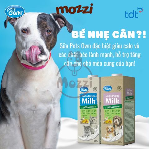  Sữa tươi Úc Pets OWN Hộp 1L với Glucosamine cho chó mèo 