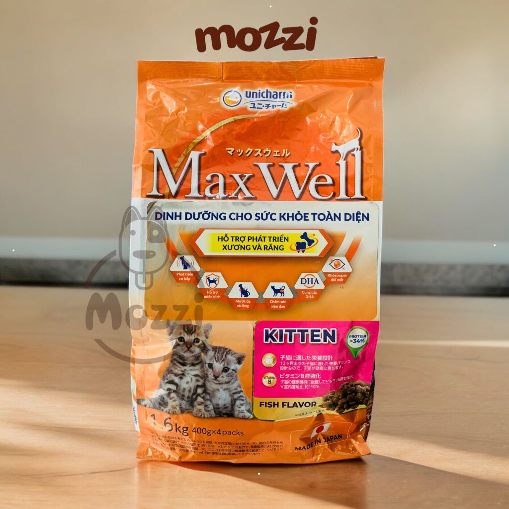 Thức ăn hạt MaxWell cho mèo hỗ trợ tiêu búi lông | Max Well Nhật Bản [400g - 1.6kg]
