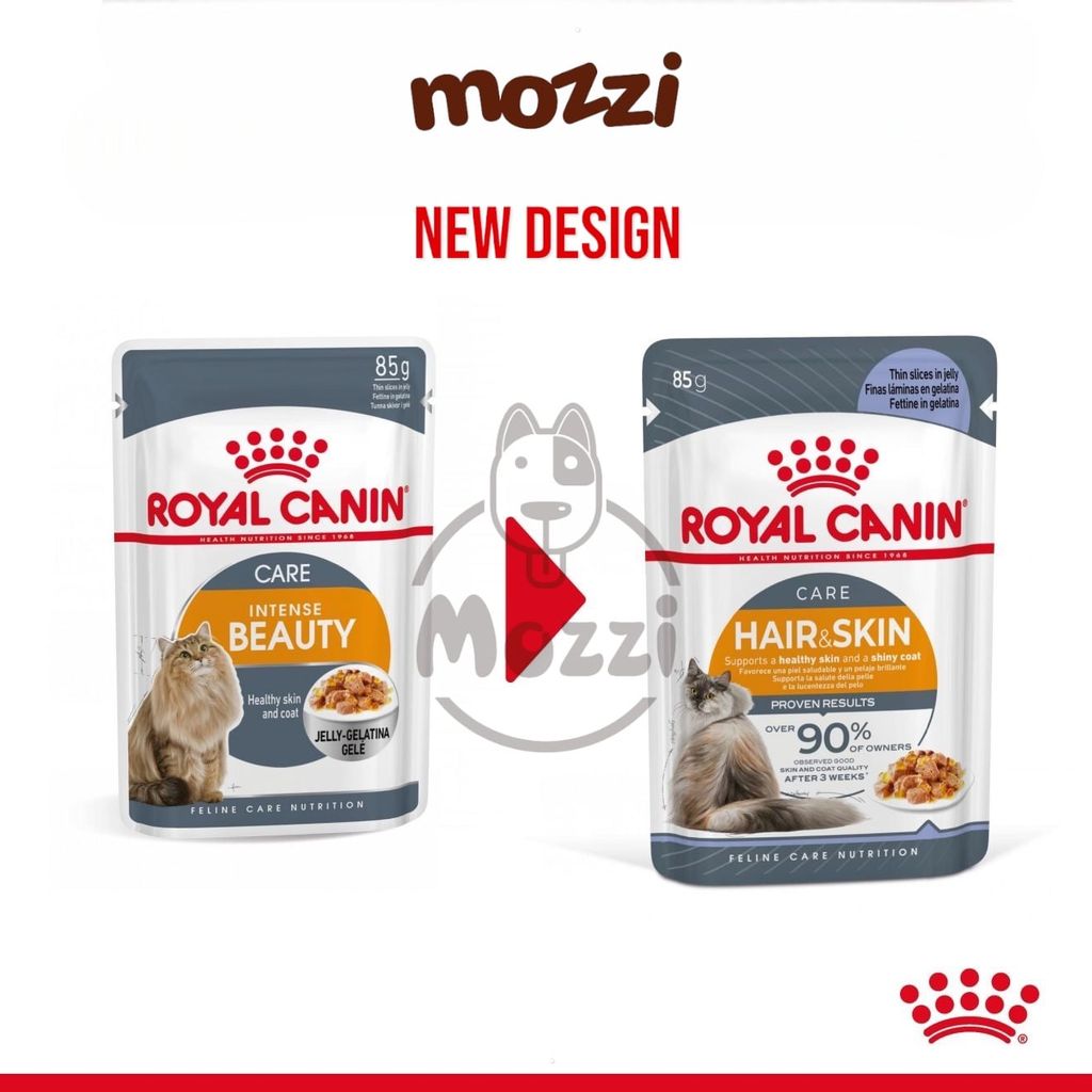 Pate cho mèo Đẹp da lông Hairball Hair&Skin Skin Coat Royal Canin