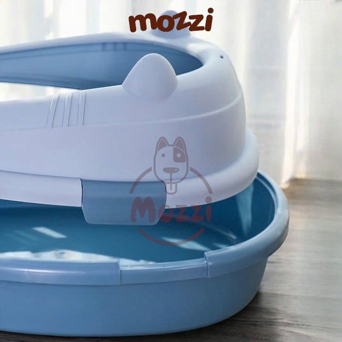 Khay cát vệ sinh cho mèo có bàn đạp chân nhám hình tai mèo