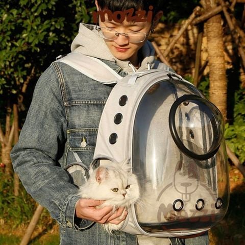  Balo Túi đựng chó mèo Phi hành gia trong suốt có nắp kính 32x41cm - Ba lô 