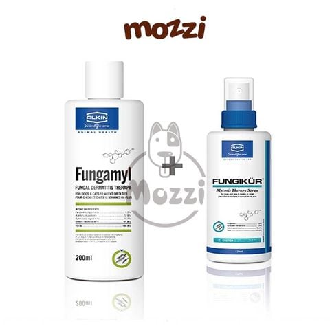  Sữa tắm Alkin Dermatic Fungamyl Chăm sóc da nấm vảy gàu, ghẻ, ngứa mưng mủ cho chó mèo Chai 200ml 