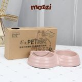  Chén bát ăn đôi cho chó mèo nhựa sợi tre hình tai mèo 