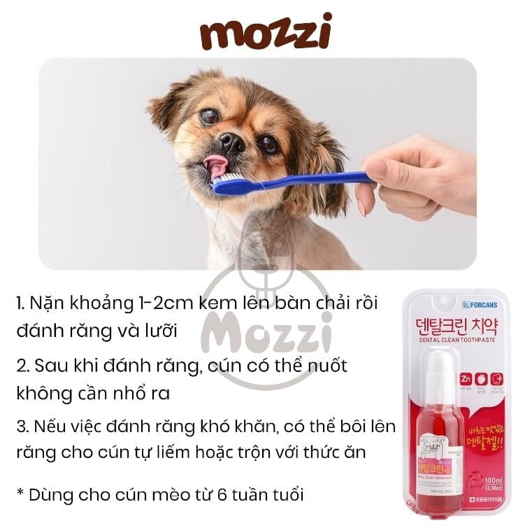 Kem đánh răng khô Forcans có thể nuốt hương dâu cho chó mèo Chai 100ml