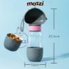 Bình nước du lịch cho chó mèo có kèm cốc đựng hạt tiện lợi 350ml