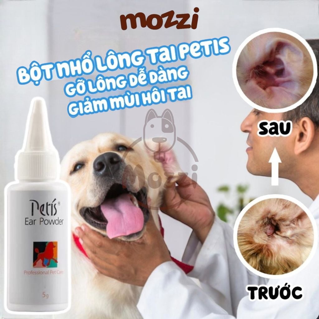 Bột nhổ lông tai Petis Alkin Ear Powder cho chó mèo