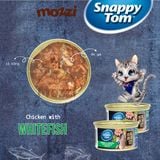  Pate cho mèo Snappy Tom lon 85gr Real Fish Real Meat 